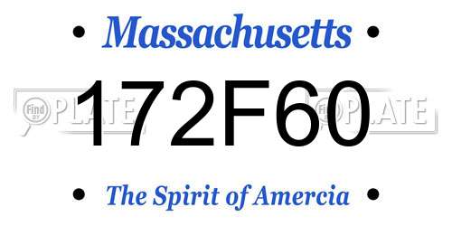 172F60 Massachusetts License Plate