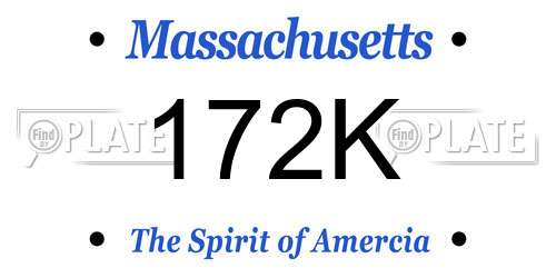 172K Massachusetts License Plate