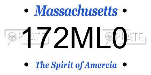 172ML0 Massachusetts License Plate