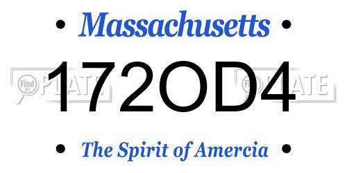 172OD4 Massachusetts License Plate