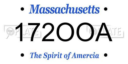 172OOA Massachusetts License Plate