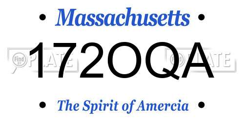 172OQA Massachusetts License Plate