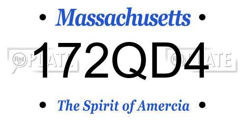 172QD4 Massachusetts License Plate