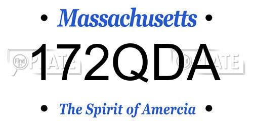 172QDA Massachusetts License Plate
