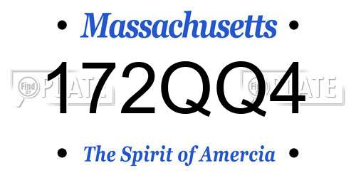 172QQ4 Massachusetts License Plate