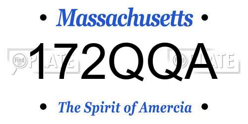 172QQA Massachusetts License Plate