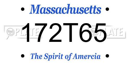 172T65 Massachusetts License Plate