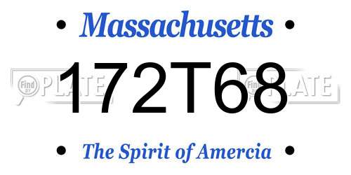 172T68 Massachusetts License Plate