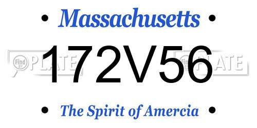 172V56 Massachusetts License Plate