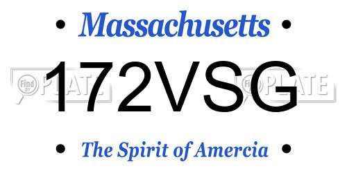 172VSG Massachusetts License Plate