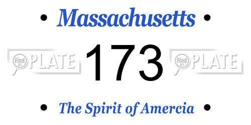 173 Massachusetts License Plate