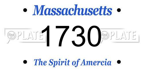 1730 Massachusetts License Plate