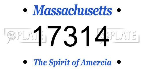 17314 Massachusetts License Plate
