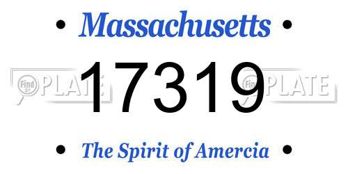 17319 Massachusetts License Plate