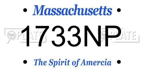 1733NP Massachusetts License Plate
