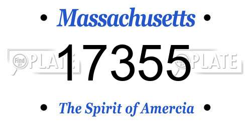 17355 Massachusetts License Plate