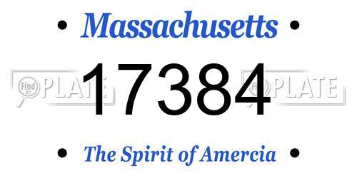 17384 Massachusetts License Plate