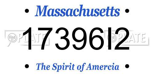 17396I2 Massachusetts License Plate