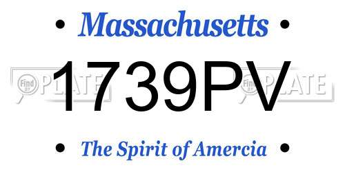 1739PV Massachusetts License Plate