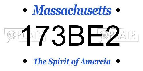 173BE2 Massachusetts License Plate