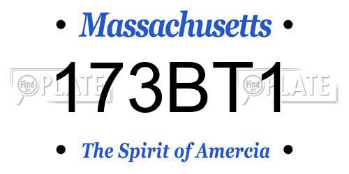 173BT1 Massachusetts License Plate