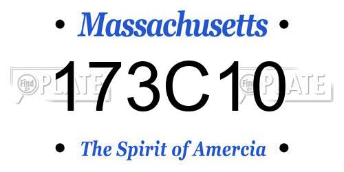 173C10 Massachusetts License Plate