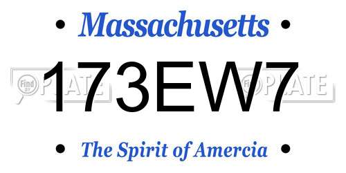 173EW7 Massachusetts License Plate