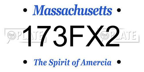 173FX2 Massachusetts License Plate