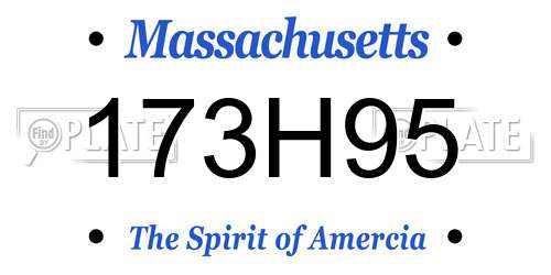 173H95 Massachusetts License Plate