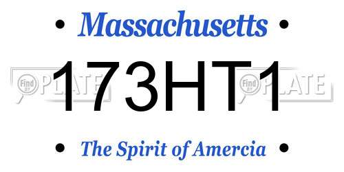 173HT1 Massachusetts License Plate