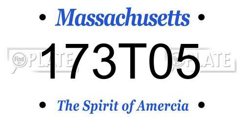 173T05 Massachusetts License Plate