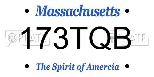 173TQB Massachusetts License Plate