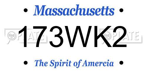 173WK2 Massachusetts License Plate