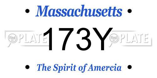 173Y Massachusetts License Plate