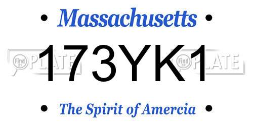 173YK1 Massachusetts License Plate