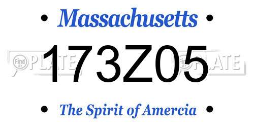 173Z05 Massachusetts License Plate