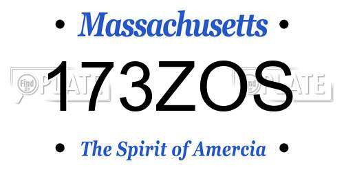 173ZOS Massachusetts License Plate