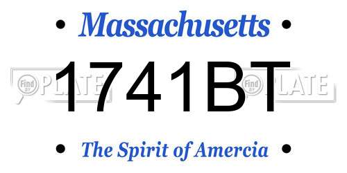 1741BT Massachusetts License Plate