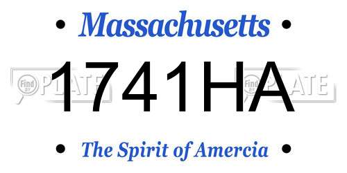 1741HA Massachusetts License Plate
