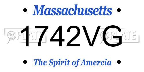 1742VG Massachusetts License Plate
