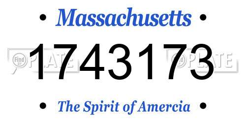 1743173 Massachusetts License Plate