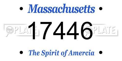 17446 Massachusetts License Plate