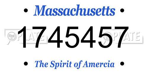 1745457 Massachusetts License Plate