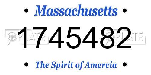 1745482 Massachusetts License Plate