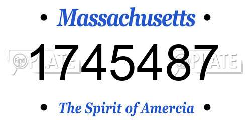 1745487 Massachusetts License Plate