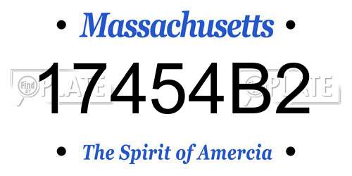 17454B2 Massachusetts License Plate