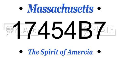 17454B7 Massachusetts License Plate
