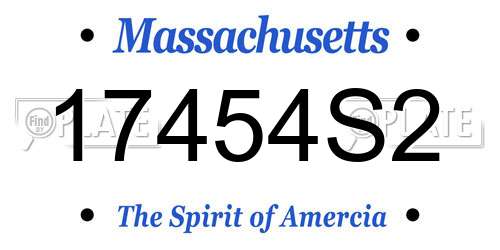 17454S2 Massachusetts License Plate