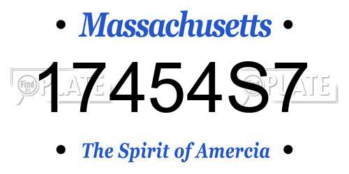 17454S7 Massachusetts License Plate