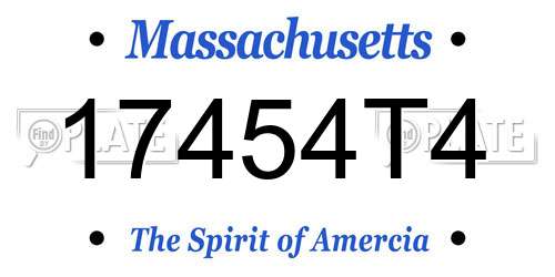 17454T4 Massachusetts License Plate